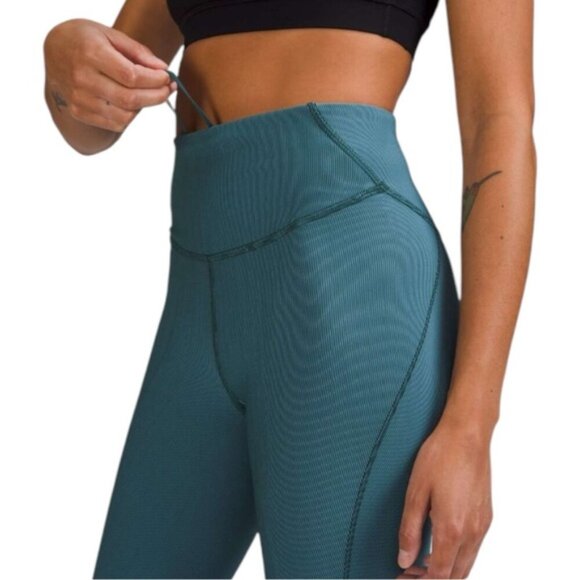 Lululemon Base Pace High-Rise Tight 25" Size 6 Two-Tone Ribbed Green Jas… - Picture 10 of 10